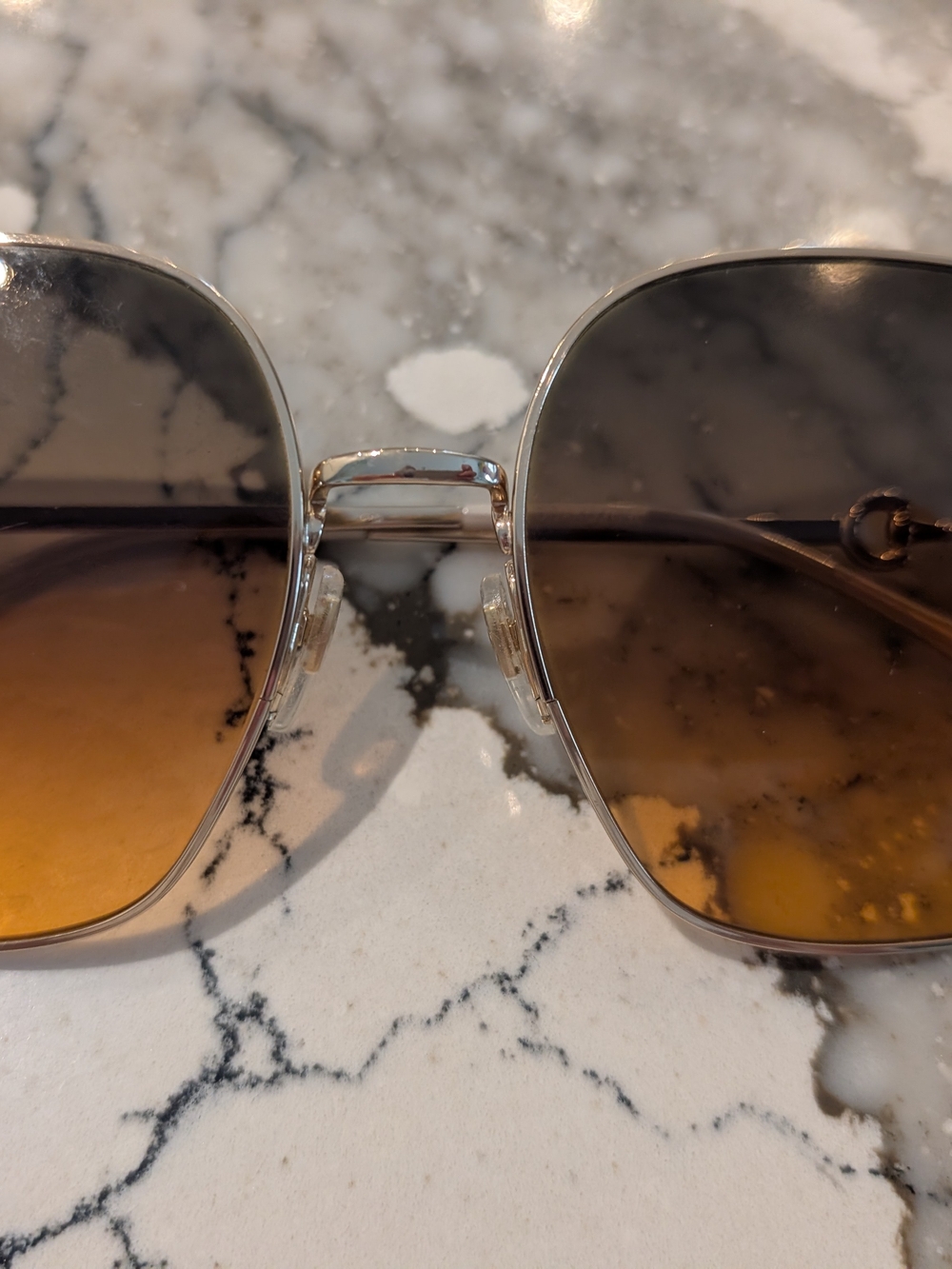 Gucci Gold Frame Amber Gradient Sunglasses - Picture 5 of 5